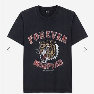 The KOOPLES BLACK T-SHIRT WITH SCREEN PRINT size XL